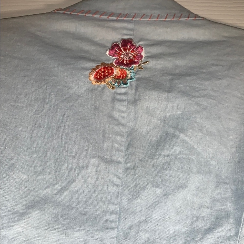 Embroidered Light Blue Women's Jacket - Picture 10 of 10